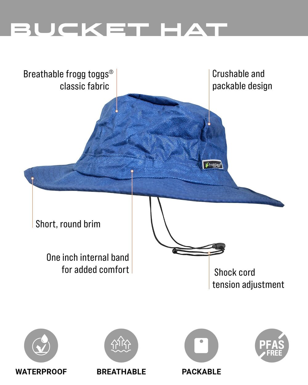 1700 Bucket Hat, Waterproof, Breathable, Sun Protection - Picture 2 of 7